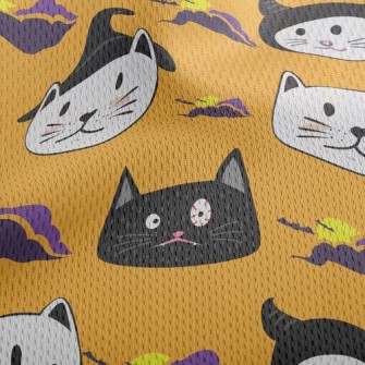 Halloween Costumed Cat Athletic Mesh Flat Back
