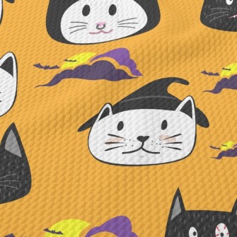 Halloween Costumed Cat Birdseye Piqué