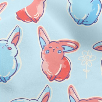 Two-color Playful Rabbit Micro Fleece
