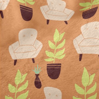 Potted Plants And Sofa Minky