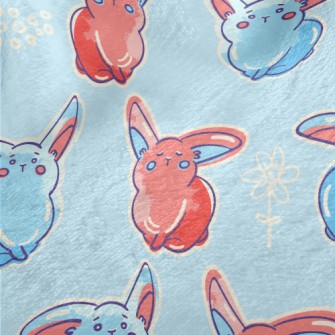 Two-color Playful Rabbit Minky