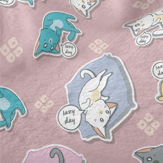 Lazy Kitten Lying In Bed Minky