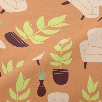 Potted Plants And Sofa Piqué