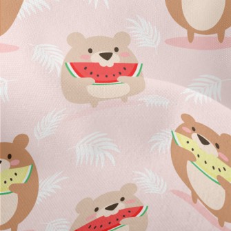Happy Eating Watermelon Bear Lightweight Performance Linen