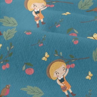 Little Girl Harvesting Fruits Modern Jersey