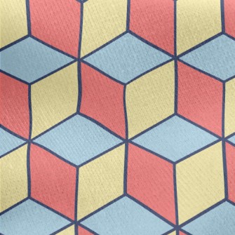 Stacking Geometric Blocks Jersey Backed Fleece