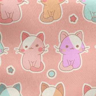 Cute Color Cat (cannot Be Foun Jersey Backed Fleece