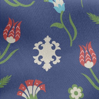 Unique Color Flowers Jersey Backed Fleece