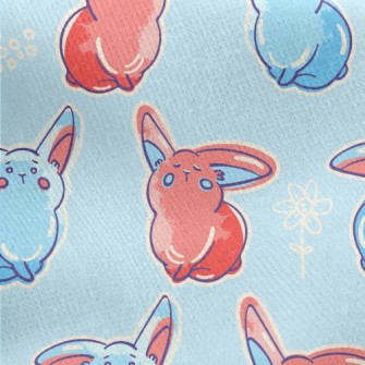 Two-color Playful Rabbit Jersey Backed Fleece