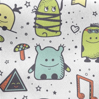 Little Monsters With Various E Jersey Backed Fleece