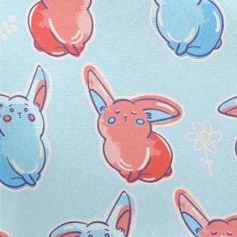 Two-color Playful Rabbit Pongee