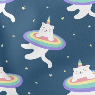 Happy Unicorn Cat Lightweight Cotton Poplin