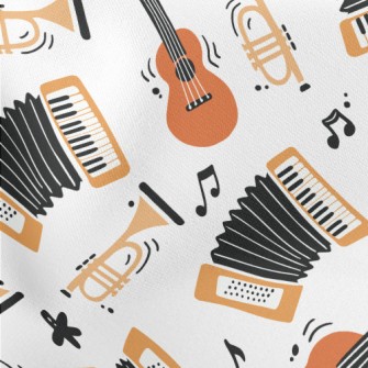 Accordion Trumpet Guitar Lightweight Cotton Poplin