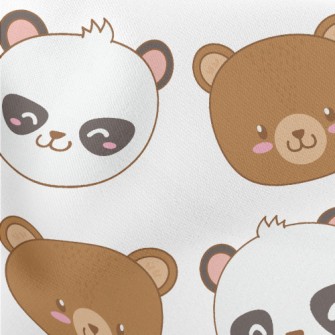 Cat Bear Brown Bear Good Frien Lightweight Cotton Poplin