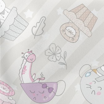 Animals Having Fun Lightweight Cotton Poplin