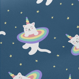 Happy Unicorn Cat Midweight Cotton Poplin