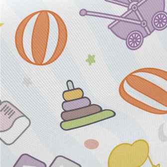 Cute Baby Stroller Bottle Midweight Cotton Poplin