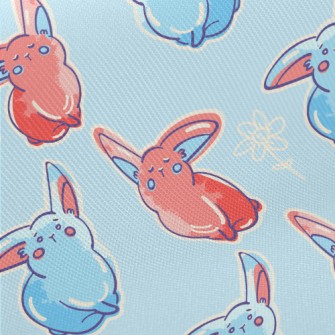 Two-color Playful Rabbit Midweight Cotton Poplin