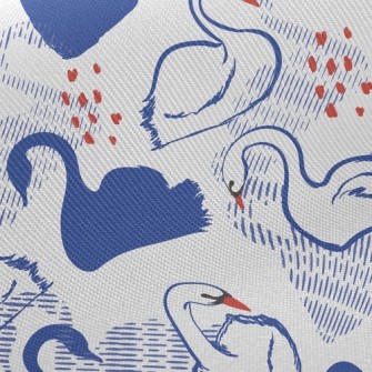 Elegant Swan Silhouette Twill