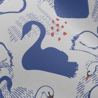 Elegant Swan Silhouette Chiffon