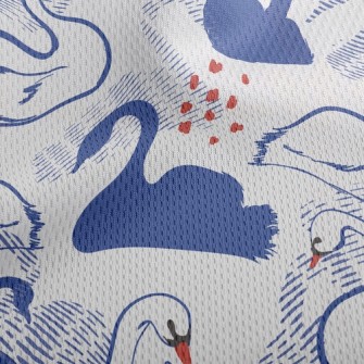 Elegant Swan Silhouette Athletic Mesh Flat Back