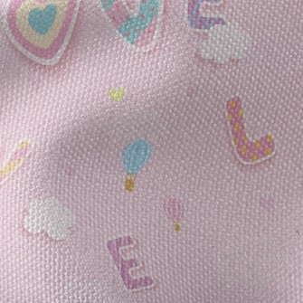 Cartoon Love Words Waterproof Canvas