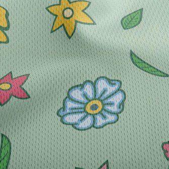 Colorful And Cute Flowers Athletic Mesh Flat Back