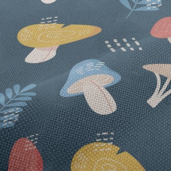 Mysterious Forest Mushrooms Performance Linen