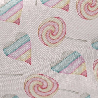 Watercolor Pink Love Heart Twill