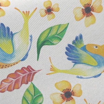 Watercolor Fantasy Hummingbird Twill