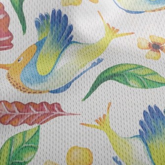 Watercolor Fantasy Hummingbird Athletic Mesh Flat Back
