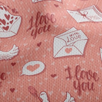 I Love You Love Letter Athletic Mesh Flat Back