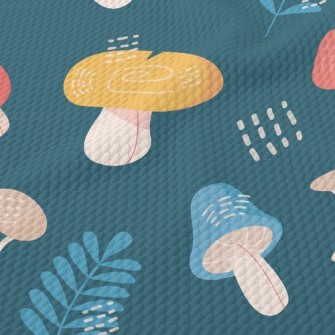 Mysterious Forest Mushrooms Birdseye Piqué