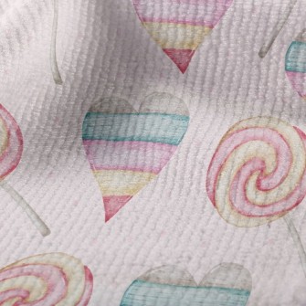 Watercolor Pink Love Heart Terry