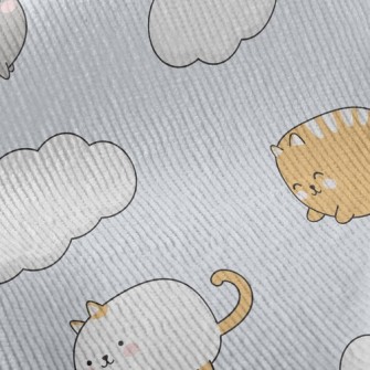 Playful Kitten On The Cloud Standard Corduroy