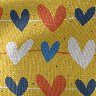 Line Size Hearts Waterproof Canvas