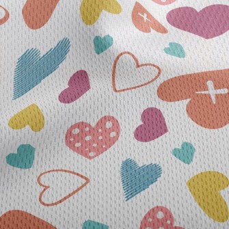 Cross Shaped Heart Athletic Mesh Flat Back