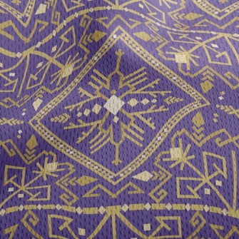 Gorgeous Gold Damask Athletic Mesh Flat Back