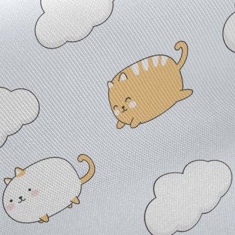 Playful Kitten On The Cloud Twill