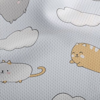 Playful Kitten On The Cloud Athletic Mesh Flat Back
