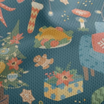 Warm Christmas Dinner Athletic Mesh Flat Back