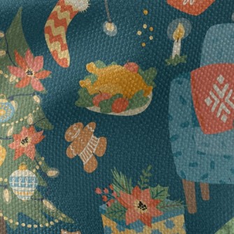 Warm Christmas Dinner Waterproof Canvas