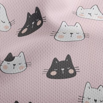 Bicolor Kitten With Closed Eye Athletic Mesh Flat Back