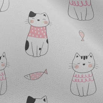 Shy Cat And Fish Chiffon