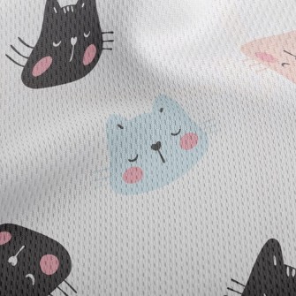 Big Headed Kitten Sleeping Athletic Mesh Flat Back