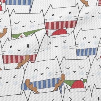 Cat Christmas Dress Up Birdseye Piqué