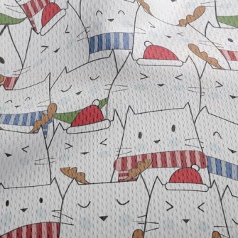 Cat Christmas Dress Up Athletic Mesh Flat Back