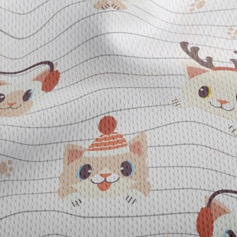 Funny Tongue Sticking Out Kitt Athletic Mesh Flat Back