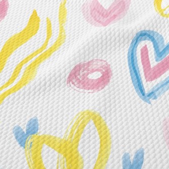 Watercolor Love Lines Birdseye Piqué