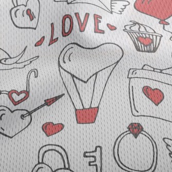 Sweet Valentine's Day Athletic Mesh Flat Back